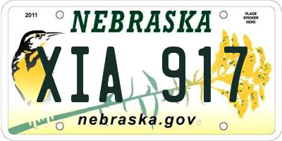 NE license plate XIA917