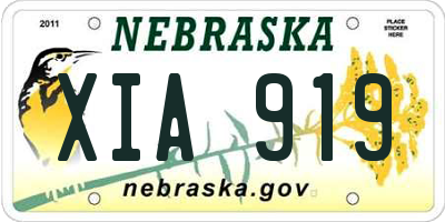 NE license plate XIA919