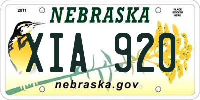 NE license plate XIA920