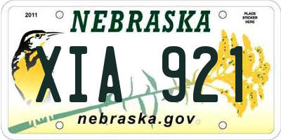 NE license plate XIA921