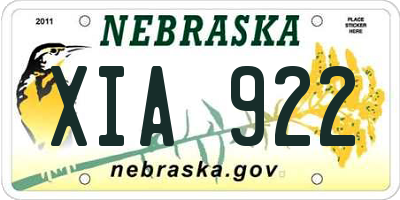 NE license plate XIA922