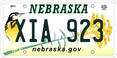 NE license plate XIA923
