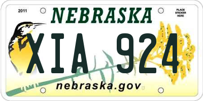 NE license plate XIA924