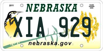 NE license plate XIA929