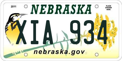 NE license plate XIA934