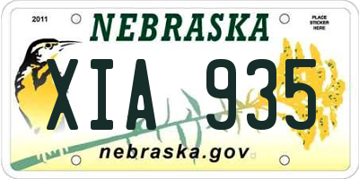 NE license plate XIA935