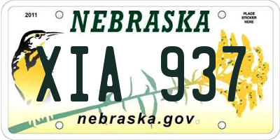 NE license plate XIA937