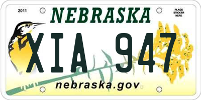NE license plate XIA947
