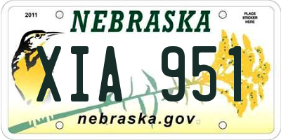 NE license plate XIA951