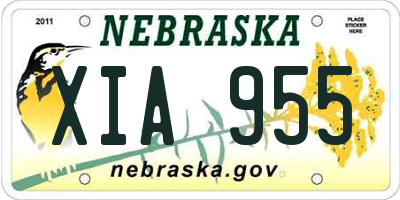 NE license plate XIA955