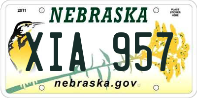 NE license plate XIA957