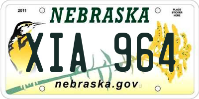 NE license plate XIA964