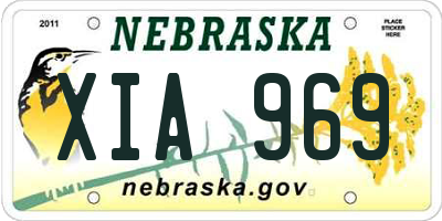 NE license plate XIA969