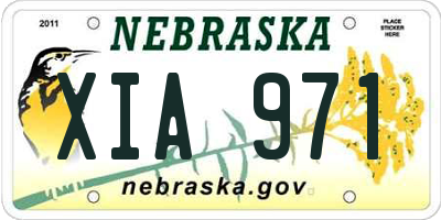 NE license plate XIA971