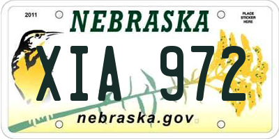 NE license plate XIA972