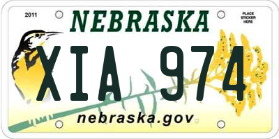 NE license plate XIA974