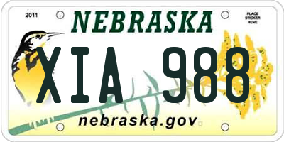 NE license plate XIA988
