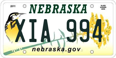 NE license plate XIA994