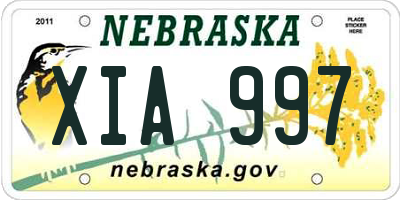 NE license plate XIA997