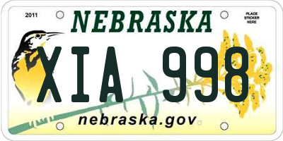 NE license plate XIA998