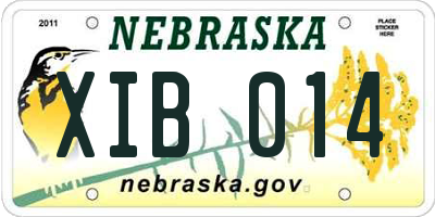 NE license plate XIB014
