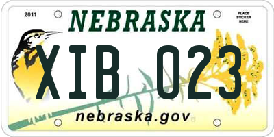 NE license plate XIB023