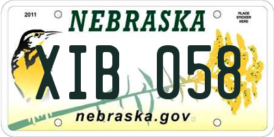 NE license plate XIB058
