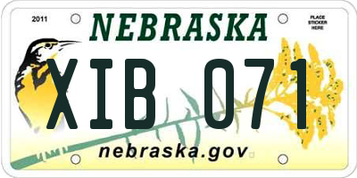 NE license plate XIB071