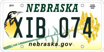 NE license plate XIB074