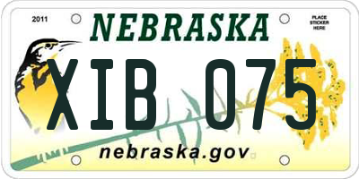 NE license plate XIB075