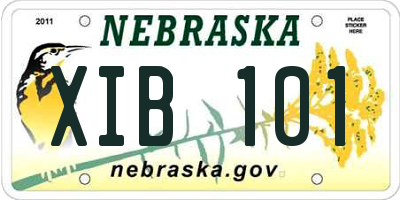 NE license plate XIB101