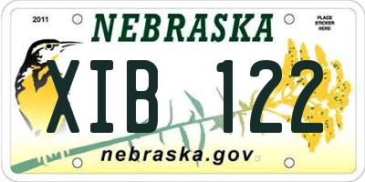 NE license plate XIB122