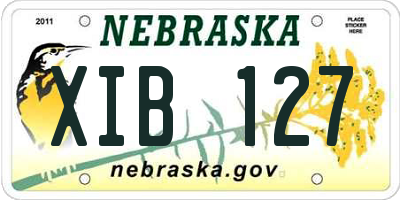 NE license plate XIB127