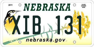 NE license plate XIB131