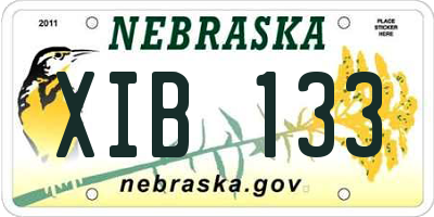 NE license plate XIB133