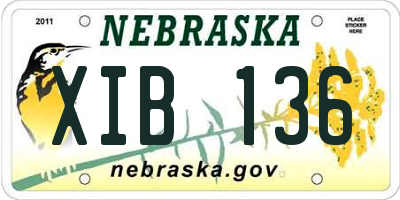 NE license plate XIB136