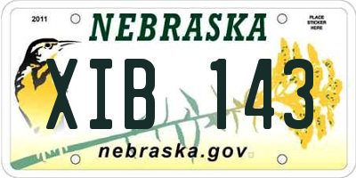 NE license plate XIB143