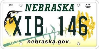 NE license plate XIB146