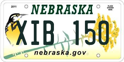 NE license plate XIB150