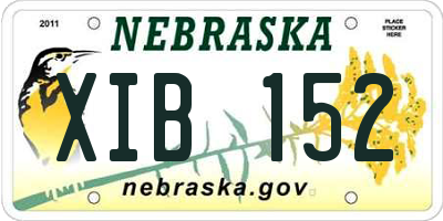 NE license plate XIB152