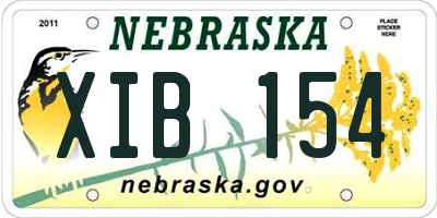 NE license plate XIB154