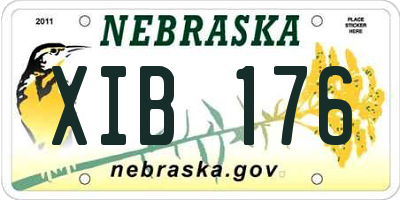 NE license plate XIB176