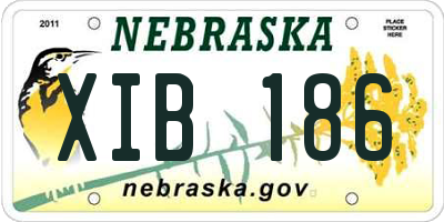 NE license plate XIB186