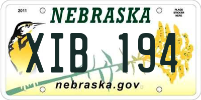 NE license plate XIB194