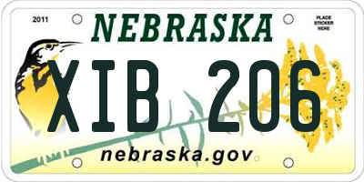 NE license plate XIB206