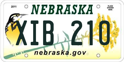 NE license plate XIB210