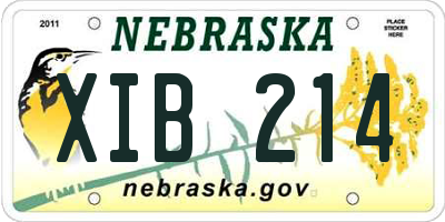 NE license plate XIB214