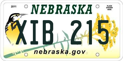 NE license plate XIB215
