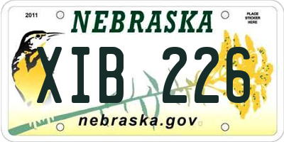 NE license plate XIB226