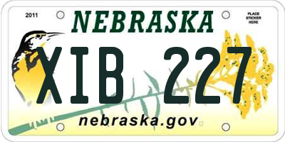 NE license plate XIB227